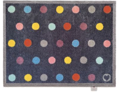 Tapis d'entrée en matière recyclée 65 x 85 cm (Pois colorés)