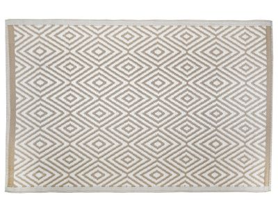 Tapis d'extérieur en polypropylène 120 x 180 cm (Diamant - Beige)