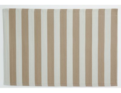 Tapis d'extérieur en polypropylène 120 x 180 cm (Rayures - Beige)