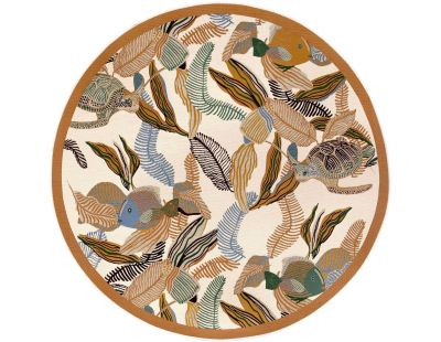 Tapis extérieur rond en polypropylène Dori 160 cm (Papaye)