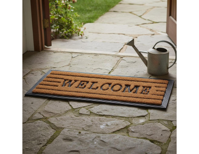 Tapis en fibres de coco inscription Welcome