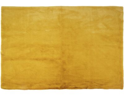 Tapis fin imitation fourrure 120 x 170 cm (Jaune moutarde)
