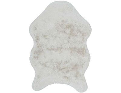 Tapis imitation fourrure poil fin 60x90 cm (Ivoire)