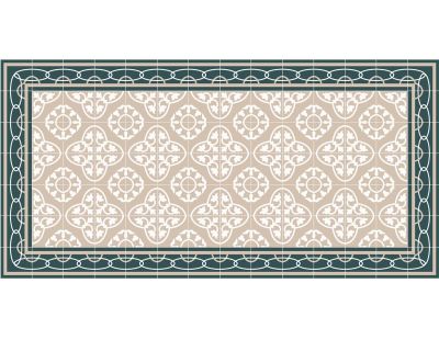 Tapis intérieur carreaux de ciment effet rosaces (140 x 70 cm)