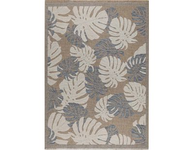 Tapis intérieur extérieur aspect jute Tulum 9062 bleu (170 x 120 cm)