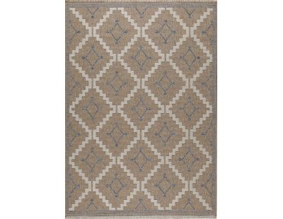 Tapis intérieur extérieur aspect jute bleu Tulum 9041 (90 x 67 cm)