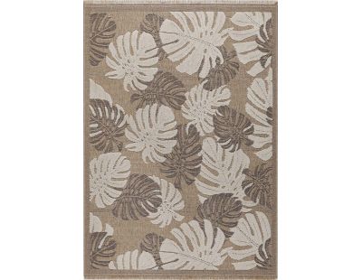 Tapis intérieur extérieur aspect jute marron Tulum 9062 (90 x 67 cm)