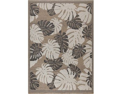 Tapis intérieur extérieur aspect jute noir Tulum 9062 noir (180 x 67 cm)