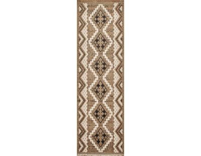 Tapis intérieur extérieur aspect jute noire Tulum 9055 (180 x 67 cm)