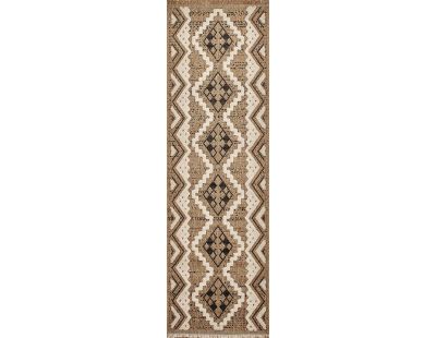 Tapis intérieur extérieur aspect jute noire Tulum 9055 (180 x 67 cm)