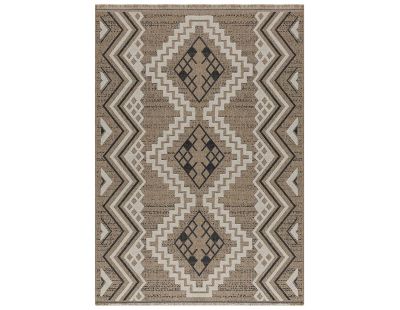 Tapis intérieur extérieur aspect jute noire Tulum 9056 (170 x 120 cm)