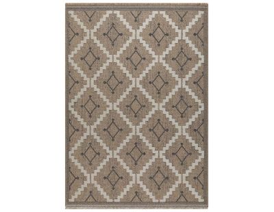 Tapis intérieur extérieur aspect jute noire Tulum 9041 (90 x 67 cm)