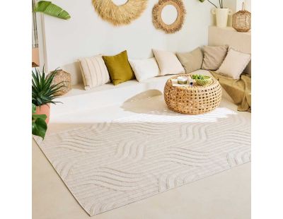 Tapis intérieur extérieur en polypropylène Fira 989 blanc (230 x 160 cm)