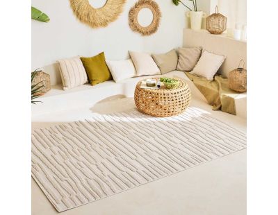 Tapis intérieur extérieur en polypropylène Fira 990 blanc (160 x 120 cm)