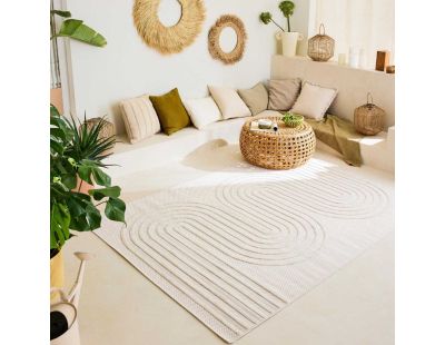 Tapis intérieur extérieur en polypropylène Fira 987 blanc (160 x 120 cm)