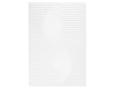 Tapis intérieur extérieur en polypropylène Fira 986 blanc (300 x 80 cm)