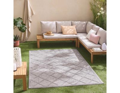 Tapis intérieur extérieur en polypropylène Fira 991 gris (160 x 120 cm)