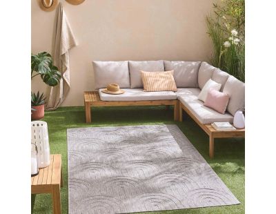 Tapis intérieur extérieur en polypropylène Fira 985 gris (300 x 80 cm)
