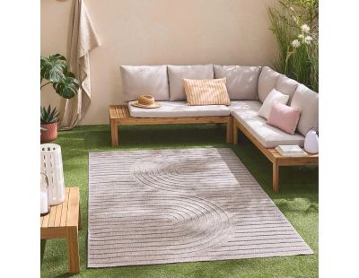 Tapis intérieur extérieur en polypropylène Fira 986 gris (150 x 80 cm)