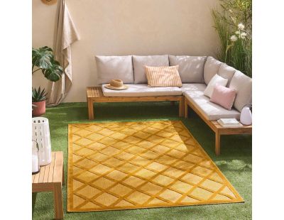 Tapis intérieur extérieur en polypropylène Fira 991 jaune (230 x 160 cm)