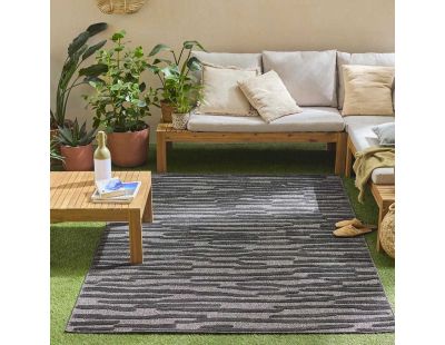 Tapis intérieur extérieur en polypropylène Fira 990 noir (150 x 80 cm)