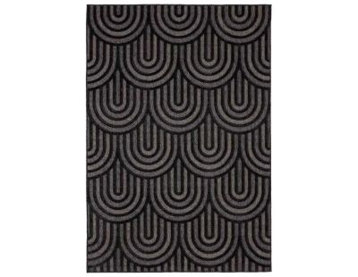 Tapis intérieur extérieur en polypropylène Fira 985 noir (150 x 80 cm)