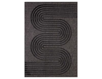 Tapis intérieur extérieur en polypropylène Fira 987 noir (150 x 80 cm)