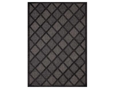 Tapis intérieur extérieur en polypropylène Fira 991 noir (160 x 120 cm)