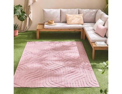 Tapis intérieur extérieur en polypropylène Fira 989 rose (290 x 200 cm)