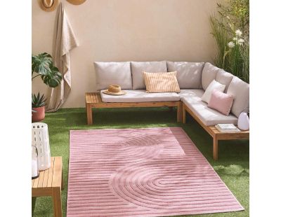 Tapis intérieur extérieur en polypropylène Fira 986 rose (150 x 80 cm)