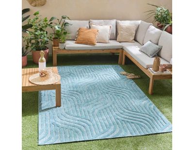 Tapis intérieur extérieur en polypropylène Fira 989 turquoise (230 x 160 cm)
