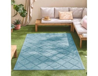 Tapis intérieur extérieur en polypropylène Fira 991 turquoise (150 x 80 cm)