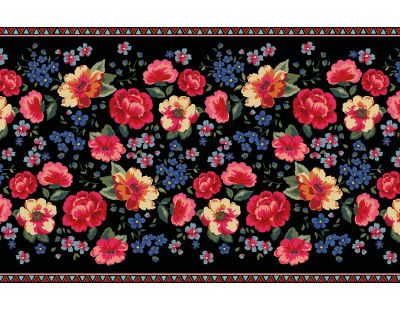 Tapis intérieur extérieur en vinyle Fleurs vintage (90 x 60 cm)