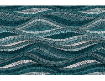 Tapis intérieur extérieur en vinyle Vagues turquoises (90 x 60 cm)