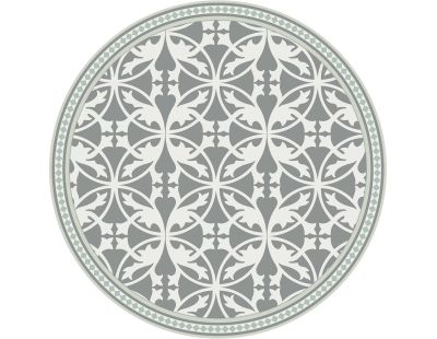 Tapis intérieur extérieur en vinyle carreaux de ciment feuilles (Diamètre 100 cm)