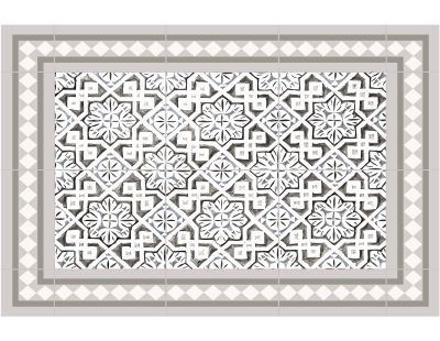 Tapis intérieur extérieur en vinyle carreaux marocains (60 x 40 cm)