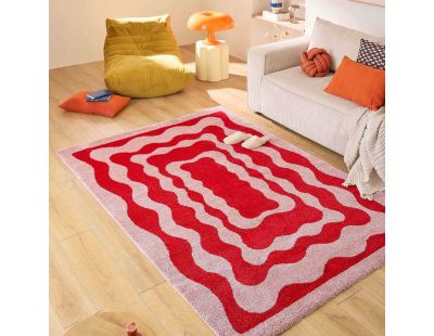 Tapis intérieur à poils longs Swing 382 rouge (160 x 230 cm)
