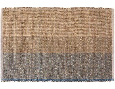 Tapis en jonc de mer et coton myosotis Karan (60 x 90 cm)