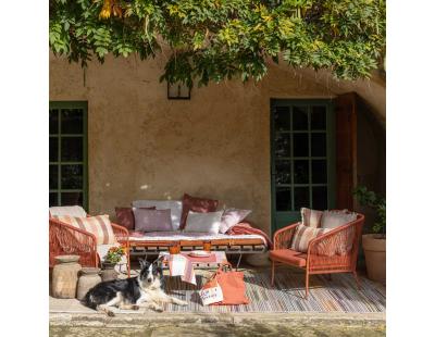 Tapis en jonc de mer et coton  terracotta Karan (200 x 290 cm)