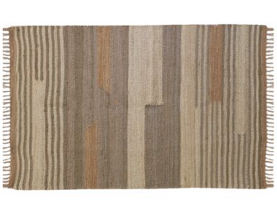 Tapis en jute naturel et coton naturel et teinté Ethnique (Naturel et gris - 120 x 180 cm)