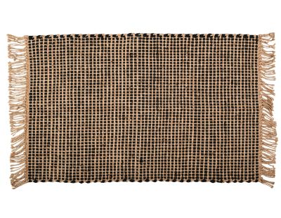 Tapis en jute naturel et noir