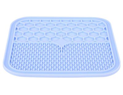 Tapis à lécher pour chien en silicone 30 x 30 cm (Bleu)