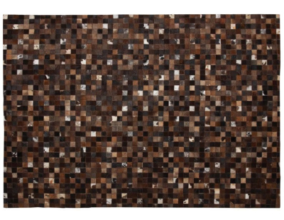 Tapis en peau de vache véritable (Mosaïque Marron)