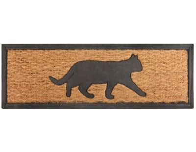 Tapis paillasson en coco 75 x 25 cm (Chat)