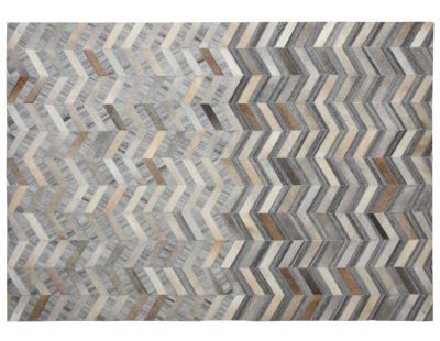Tapis en peau de vache véritable (Géométrique Gris)