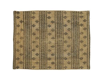 Tapis rectangulaire en jute naturelle et teintée