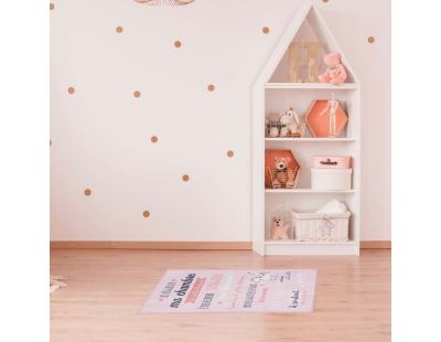 Tapis règles de la chambre enfant 60x90 cm (Little princesse -rose)