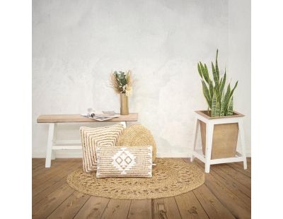 Tapis rond en jonc naturel Bohème