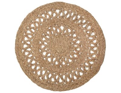 Tapis rond en jonc naturel Bohème