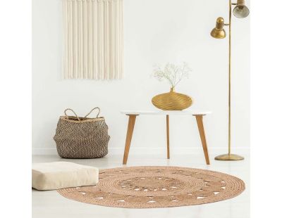 Tapis rond en jute ajourée 90 cm